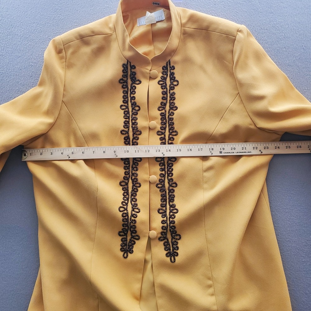 Allison Woods Vintage Women's Size 22W Gold Jacket Mandarin Collar Long Sleeve - Picture 7 of 13